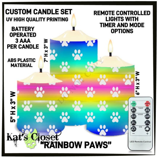 Rainbow Paws 3-Piece Battery Operated Candle Set - Preorder ETA: Mid-Dec