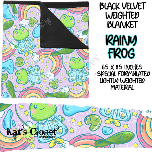 RAINY FROG - BLACK VELVET WEIGHTED BLANKET ROUND 4 PREORDER CLOSING 10/16 Blankets