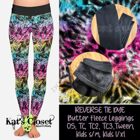 REVERSE TIE DYE - BUTTER FLEECE LINED LEGGINGS Leggings