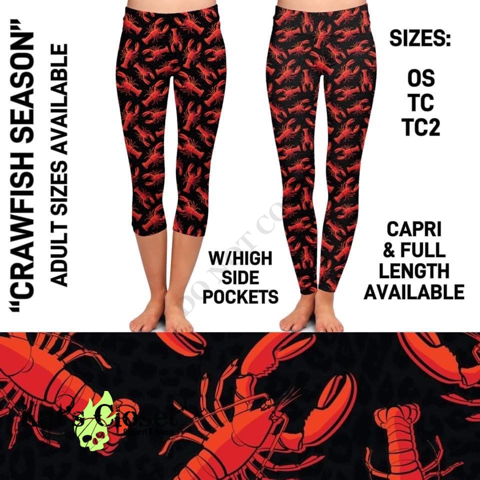 RTS - Crawfish Season Leggings with Pockets LEGGINGS & CAPRIS