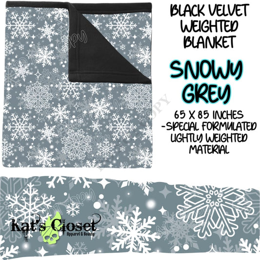 SNOWY GREY - BLACK VELVET WEIGHTED BLANKET ROUND 4 PREORDER CLOSING 10/16 Blankets