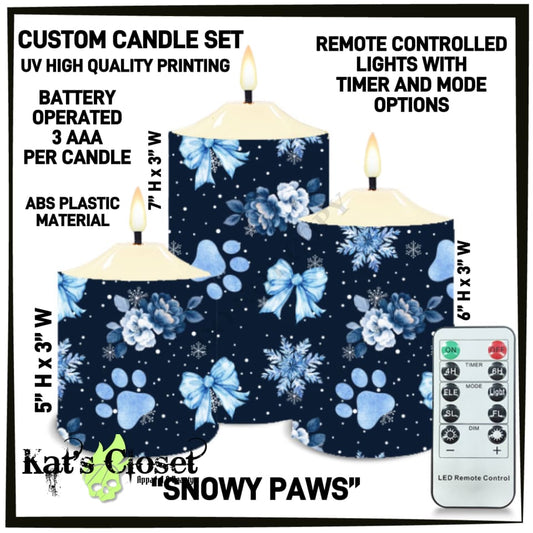 Snowy Paws 3-Piece Battery Operated Candle Set - Preorder ETA: Mid-Dec