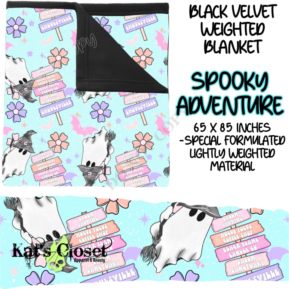 SPOOKY ADVENTURE - BLACK VELVET WEIGHTED BLANKET ROUND 4 PREORDER CLOSING 10/16 Blankets