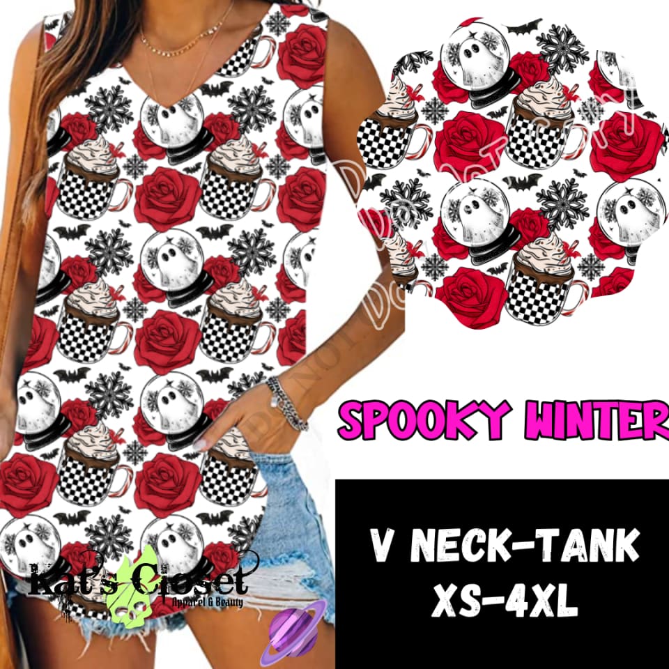 SPOOKY WINTER V-NECK TANK PREORDER CLOSING 10/8 Tank Top