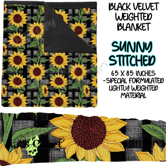 SUNNY STITCHED - BLACK VELVET WEIGHTED BLANKET ROUND 4 PREORDER CLOSING 10/16 Blankets