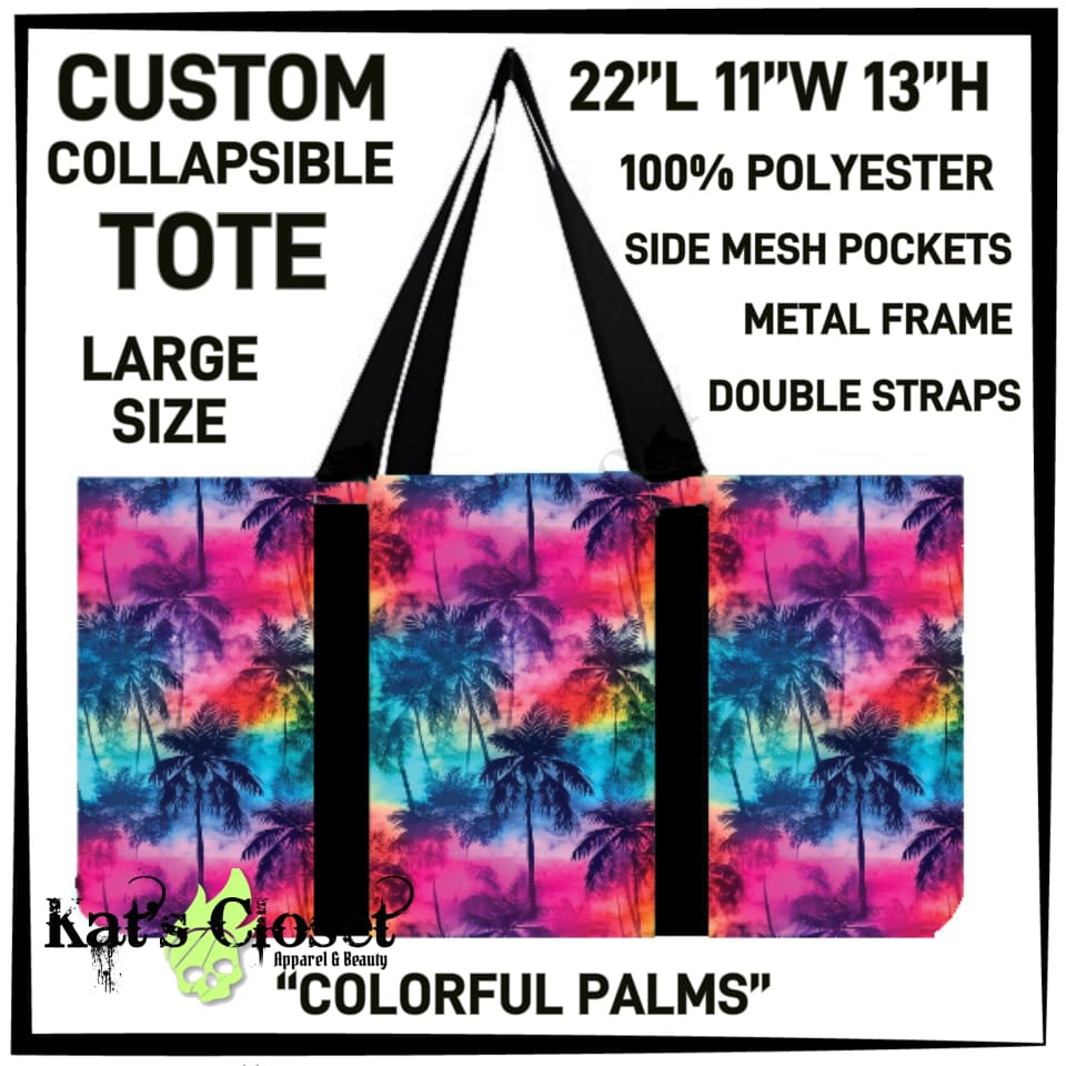 Colorful Palms Collapsible Tote - Preorder ETA: Late Dec COLLAPSIBLE TOTES