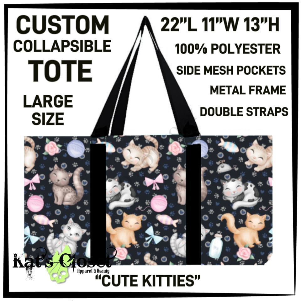 Cute Kitties Collapsible Tote - Preorder ETA: Late Dec COLLAPSIBLE TOTES