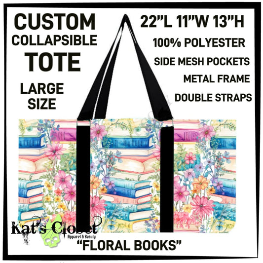 Floral Books Collapsible Tote - Preorder ETA: Late Dec COLLAPSIBLE TOTES