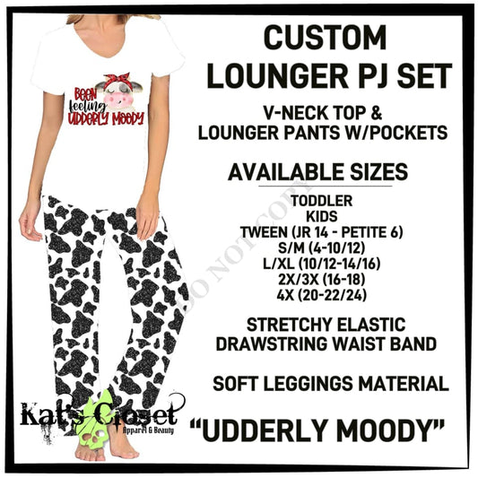 Udderly Moody PJ Lounger Set - Preorder ETA: Mid-Dec PAJAMA SETS